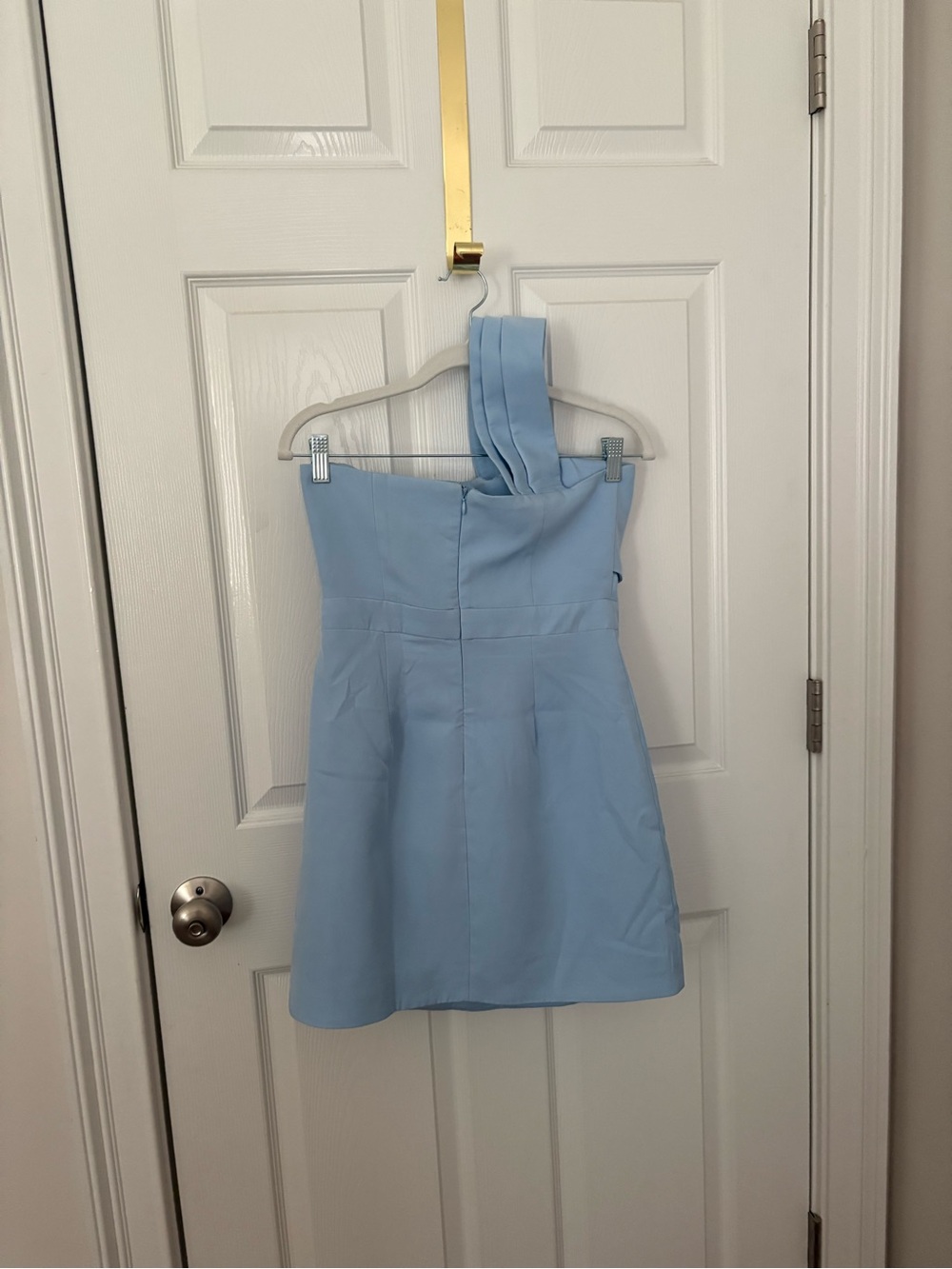 American Threads One-Shoulder Light Blue Cocktail Dress Worn Once - Picture 4 of 4